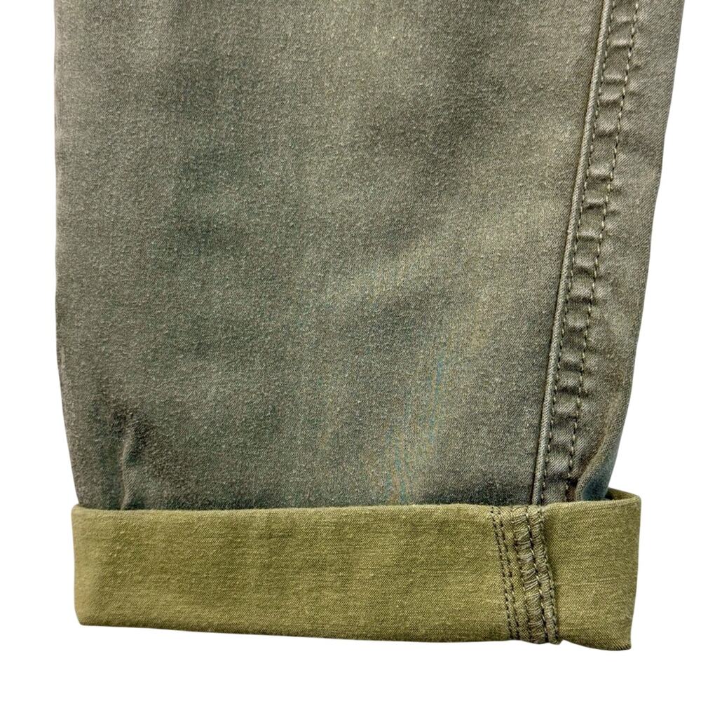 Liverpool Los Angeles Olive Green Boyfriend Cut Soft Khaki Pants  Cuffed Ankle - Picture 5 of 16